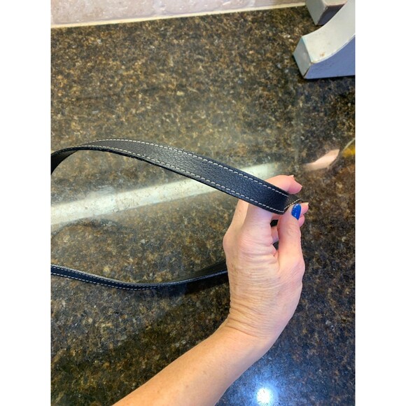 Vintage Longchamp Pebbled Black Leather with Silver Hardware Crossbody GUC - Picture 8 of 12